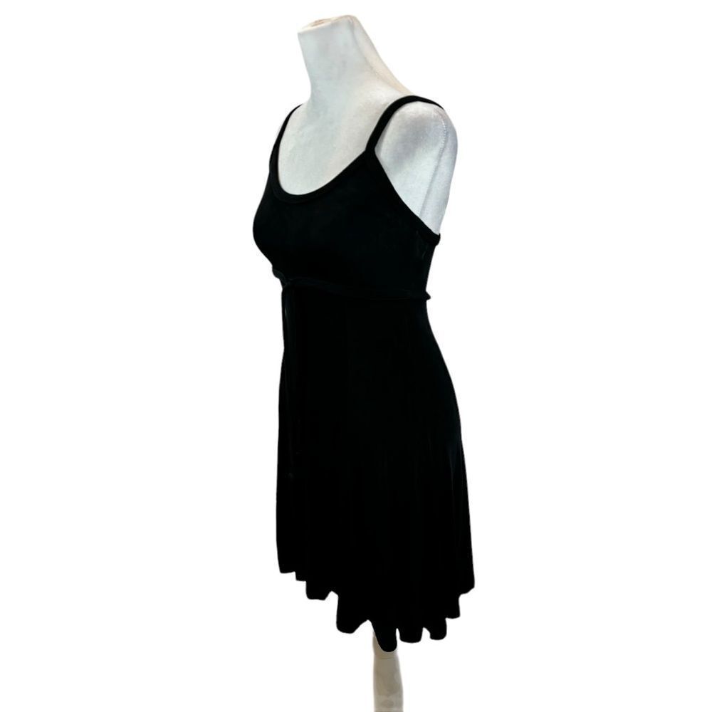 Vintage Elan Black Ribbed‎ Babydoll Mini Dress Size Small